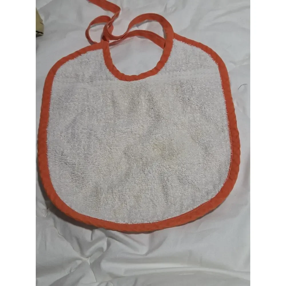 Handmade Baby First Bib Thanksgiving Quilted Towel Holiday Mommy's Turkey Unisex